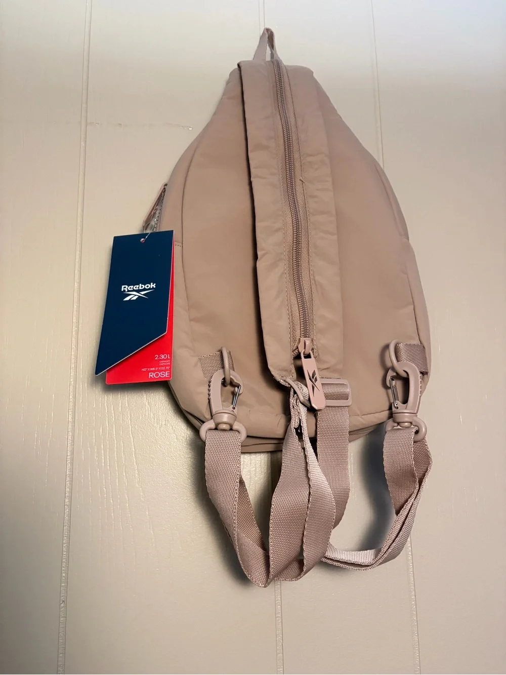 Reebok Unisex Sling Bag Backpack Tan Beige Crossbody Shoulder Travel NWT